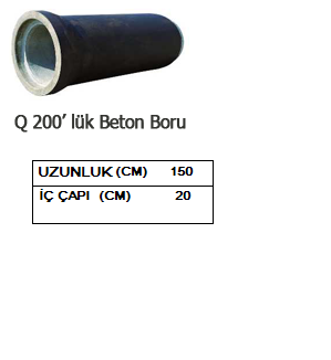 200 lük Beton Boru