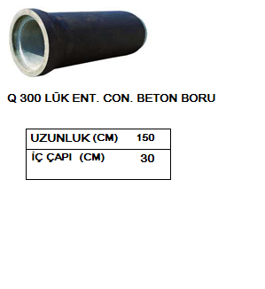 300 lük Beton Boru